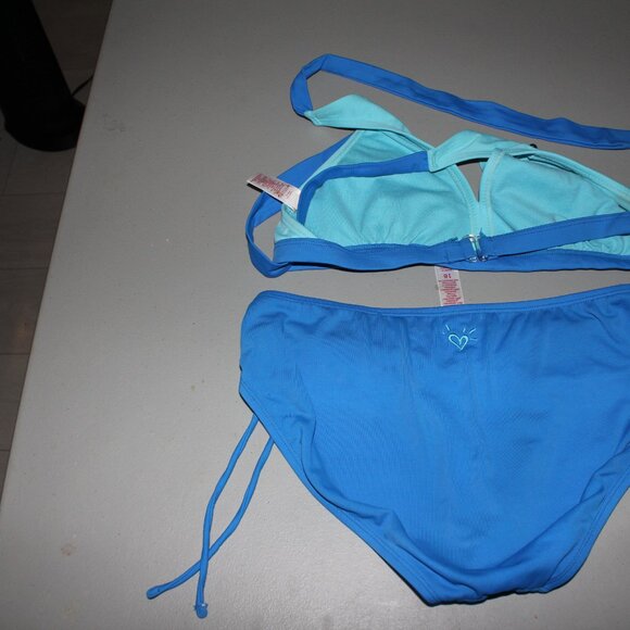 Blue 2 Pcs Justice Bikini Swimsuit Size 16 - Picture 5 of 10
